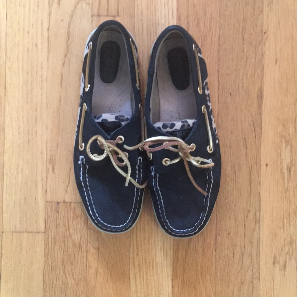 Black And Cheetah Sperry Top Siders